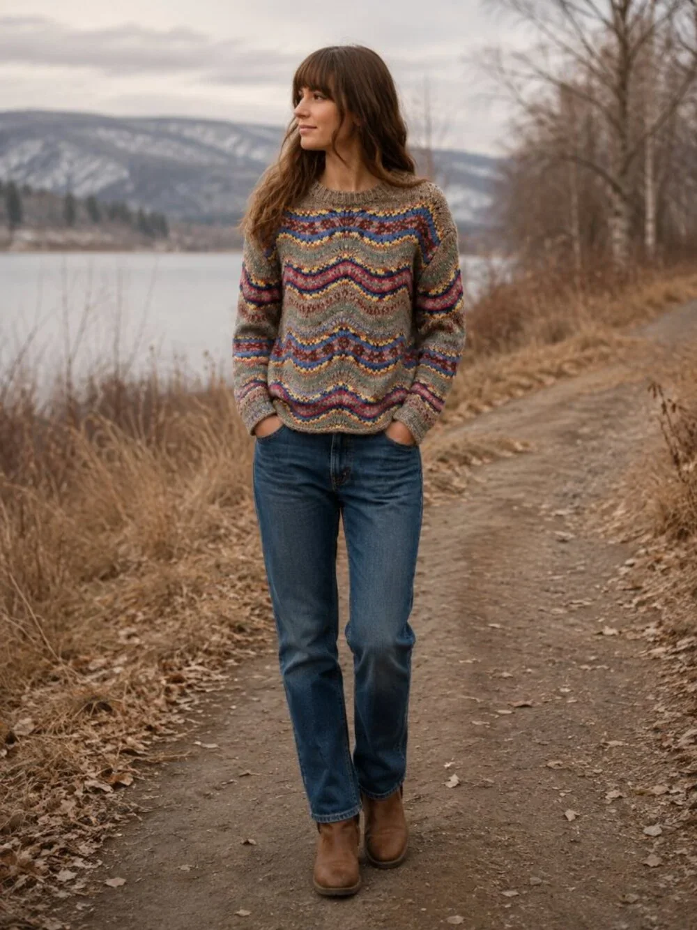 Polo Ralph Lauren Fair Isle Wool/Cashmere Pointelle Sweater Sz S Multicolor